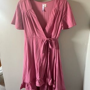 Pink high-low wrap dress from Francesca’s
